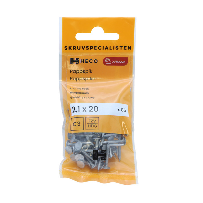 Pappspik 2,1 x 20 mm 85-pack Heco